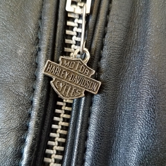 Hein Gericke HARLEY DAVIDSON Moto Jacket Vtg 80s Women's Lined Slim Cut Leather - Picture 13 of 16